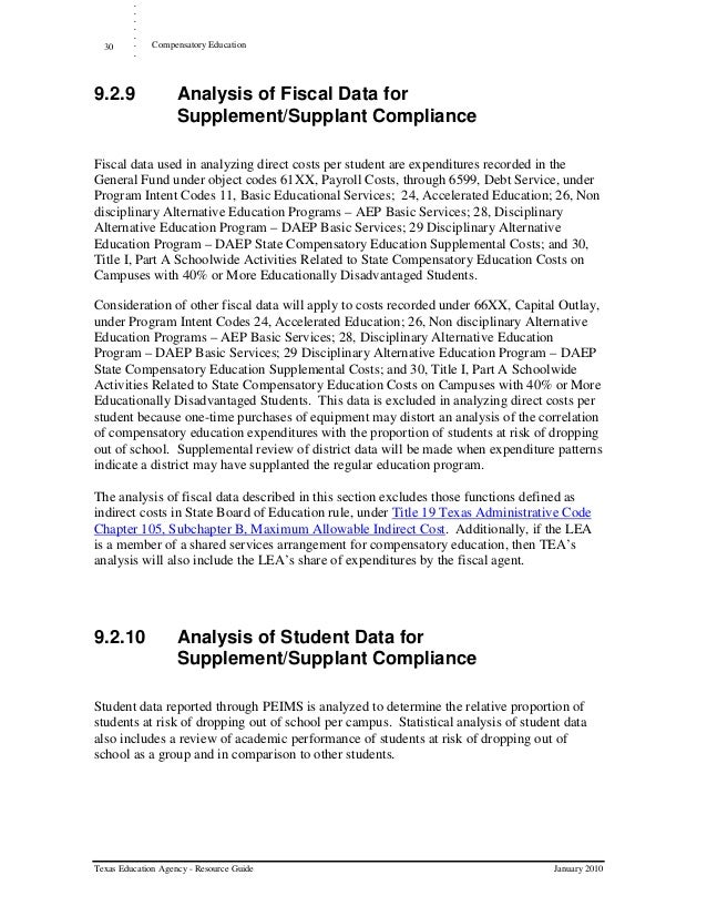 State Compensatory Education Guidelines, a module of the