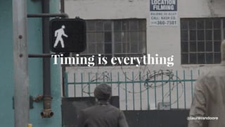 @lauravandoore
Timing is everything
 