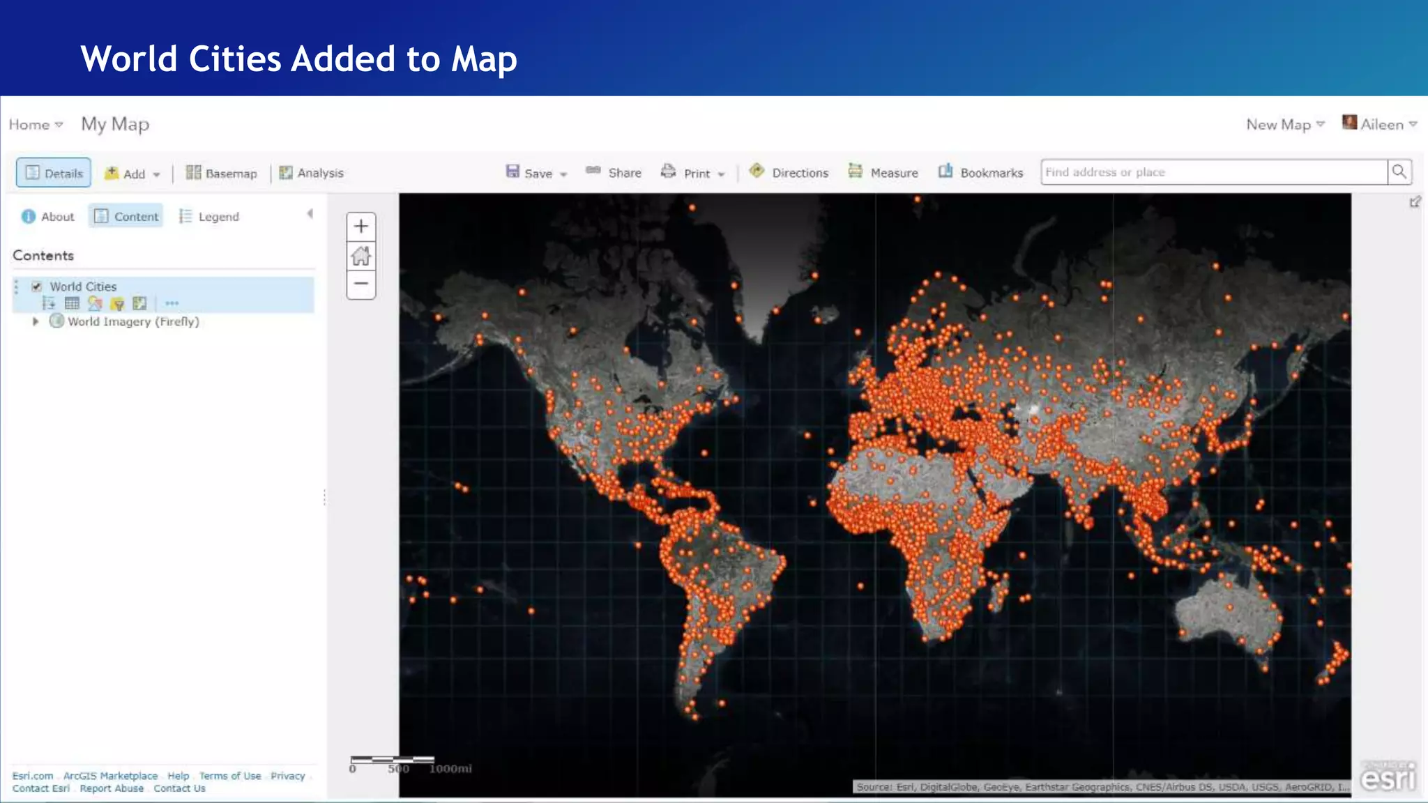 World Cities Added to Map
 