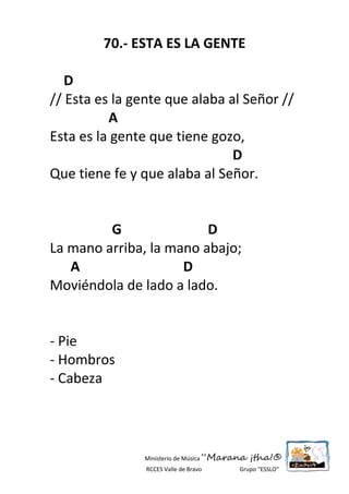 Compendio de cantos marana ¡tha!