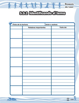 'HVSXpV
GH/HHU
7ÕWXORGHODOHFWXUD    $XWRURDXWRUD
,GHQWLILFDQGRHOWHPD
7UDWDGH
3DODEUDVLPSRUWDQWHV
 