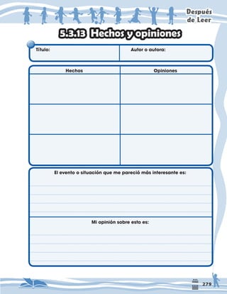 'HVSXpV
GH/HHU
+HFKRVRSLQLRQHV
7ÕWXOR      $XWRURDXWRUD
+HFKRV
(OHYHQWRRVLWXDFLÚQTXHPHSDUHFLÚPËVLQWHUHVDQWHHV
0LRSLQLÚQVREUHHVWRHV
2SLQLRQHV
 