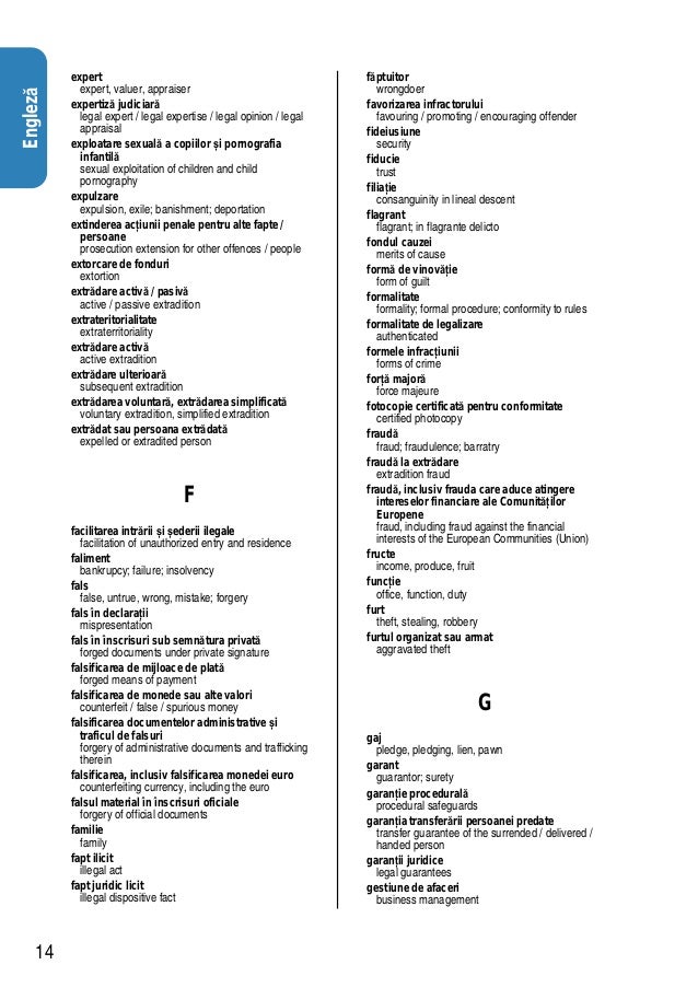 Compendiu De Termeni Juridici In Limba Romana Engleza Spaniola Fra