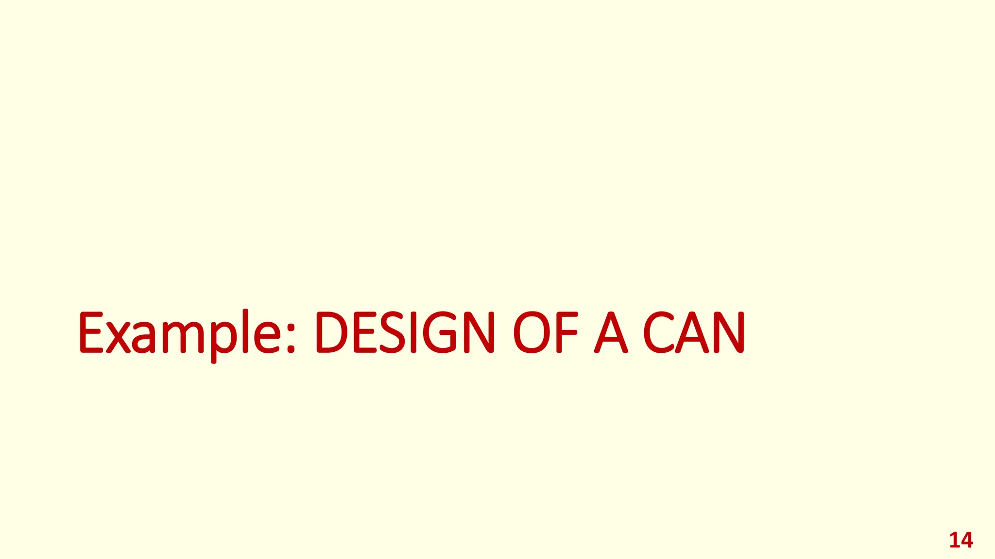 Example: DESIGN OF A CAN
14
 