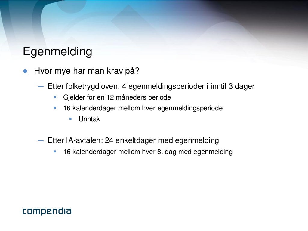 Compendia Frokostseminar Sykefravaersoppfolging