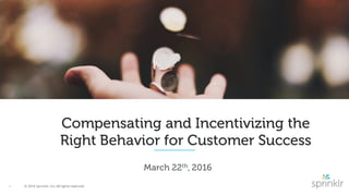 © 2016 Sprinklr, Inc. All rights reserved.1
Compensating and Incentivizing the
Right Behavior for Customer Success
March 22th, 2016
 