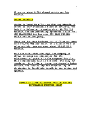 Easy Pha-max Compensation Plan