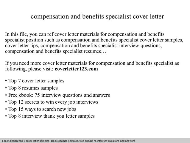 Sample cover letter for employee benefits specialist