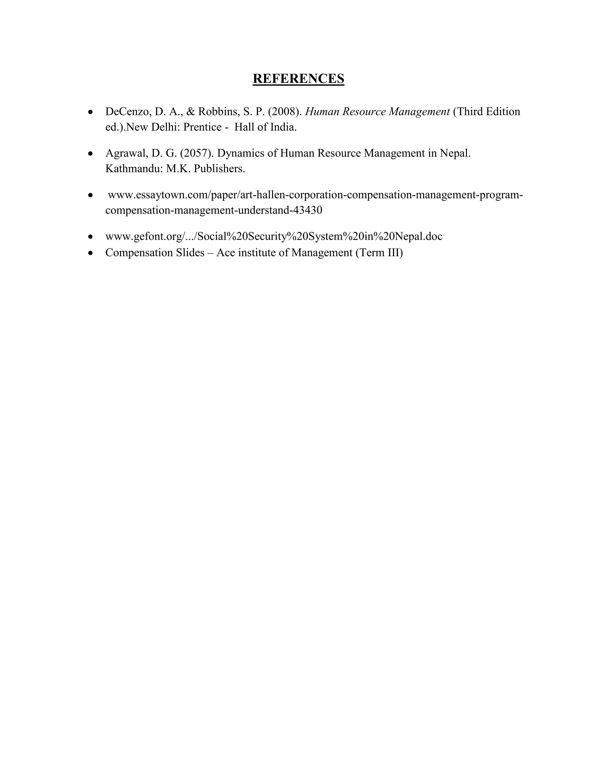 Compensation management