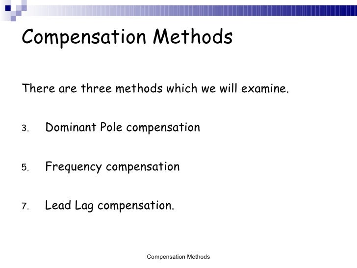Compensation Methods