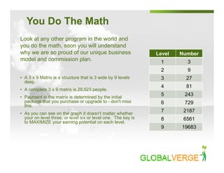Global Verge Compensation Plan