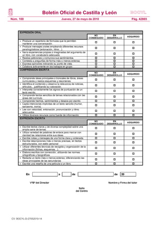 Boletín Oficial de Castilla y León
Núm. 100 Pág. 42865Jueves, 27 de mayo de 2010
CV: BOCYL-D-27052010-14
 