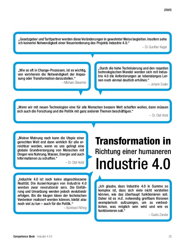 Zitate Zu I 4 0 Aus Dem Competence Book Industrie 4 0 Ii