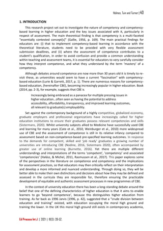 Competence and competency in higher education. competencey based ...