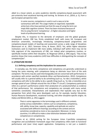 Competence and competency in higher education. competencey based ...