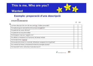 This is me, Who are you?
Wanted
 Exemple: preparació d’una descripció
 