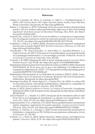 180 María Domingo-Coscollola, Alejandra Bosco, Sara Carrasco Segovia y Joan-Anton Sánchez Valero
RIE, 2020, 38(1), 167-182...