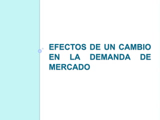 EFECTOS DE UN CAMBIO
EN LA DEMANDA DE
MERCADO
 