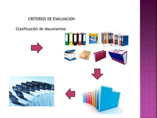 CRITERIOS DE EVALUACION
Clasificación de documentos
 