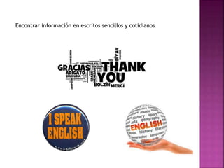 Encontrar información en escritos sencillos y cotidianos
 