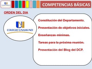 ORDEN DEL DIA COMPETENCIAS BÁSICAS 