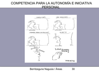 COMPETENCIA PARA LA AUTONOMÍA E INICIATIVA
               PERSONAL




         Berritzegune Nagusia / Áreas   30
 