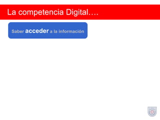 La competencia Digital…. Saber  acceder  a la información 