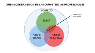 DIMENSIONES/ÁMBITOS DE LAS COMPETENCIAS PROFESIONALES
 