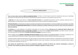 Dpto. Orientación (2009-2010)
Rosa Mª González Mayoral
Psicóloga-Orientadora
Todas las Etapas deben desarrollar todas las ...