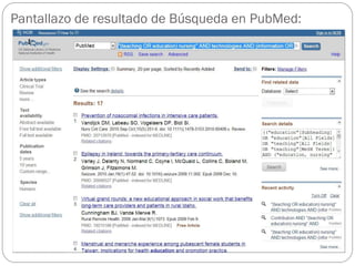 Pantallazo de resultado de Búsqueda en PubMed:
 