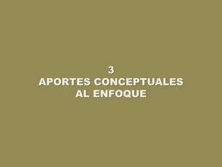 3
APORTES CONCEPTUALES
AL ENFOQUE
 