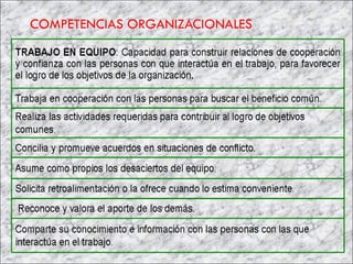 COMPETENCIAS ORGANIZACIONALES 