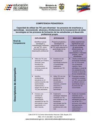 Competencias tic para el desarrollo profesional docente | PDF