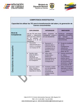 Competencias tic para el desarrollo profesional docente | PDF