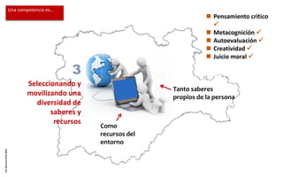 Como
recursos del
entorno
 Pensamiento crítico

 Metacognición 
 Autoevaluación 
 Creatividad 
 Juicio moral 
Tanto saberes
propios de la persona
Seleccionando y
movilizando una
diversidad de
saberes y
recursos
3
Una competencia es…
LuisGuerreroOrtiz2016
 