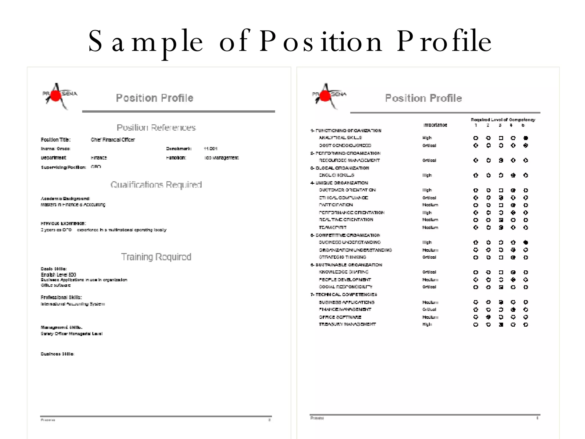 Sample of Position Profile 
