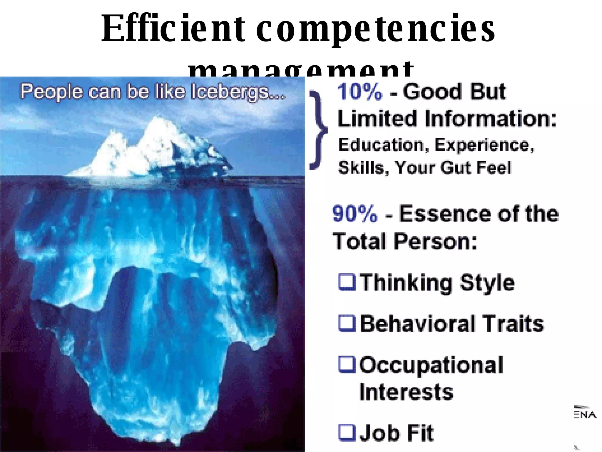 Efficient competencies management 