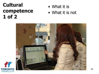 • What it is 
• What it is not 
25 
Cultural 
competence 
1 of 2 
 