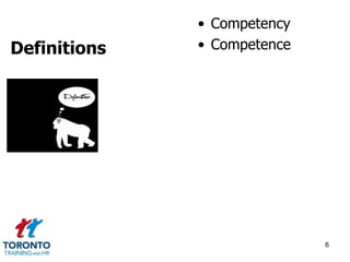 • Competency 
• Competence 
6 
Definitions 
 