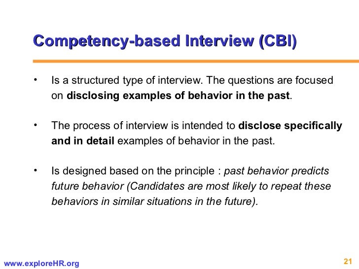 examples of behavior based interview questions