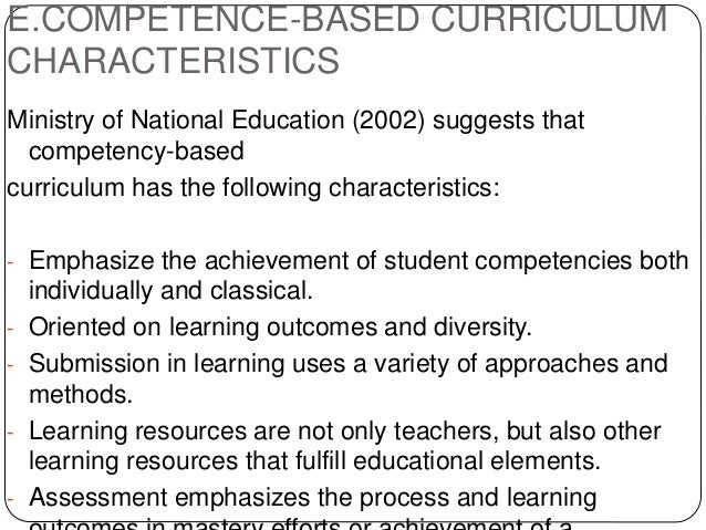 Competency based curriculum
