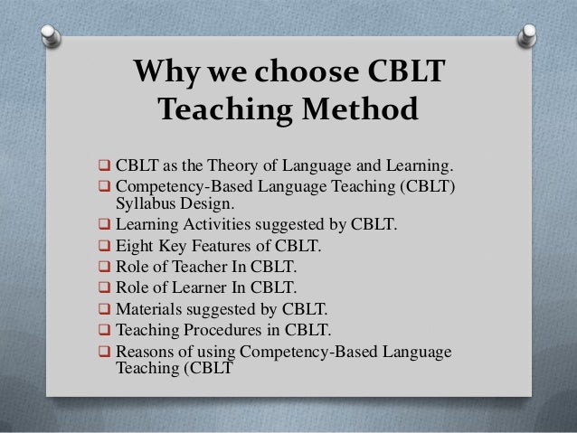 Competency Based Language Teaching