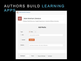 A U T H O R S B U I L D L E A R N I N G
A P P S
 