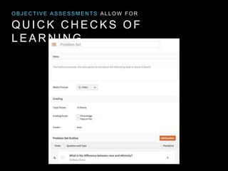 Q U I C K C H E C K S O F
L E A R N I N G
O B J E C T I V E A S S E S S M E N T S A L L O W F O R
 