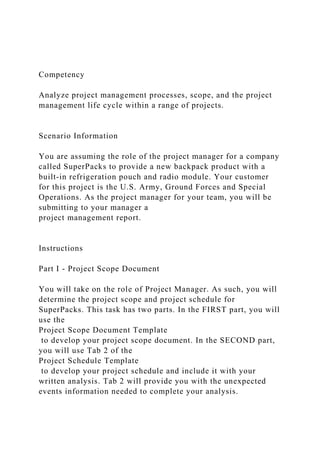 CompetencyAnalyze project management processes, scope, and t.docx
