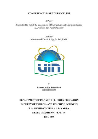 Competency Based Curriculum Pdf