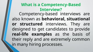 Competency Based Interview Reed Competency Based Interview process with examples.pptx