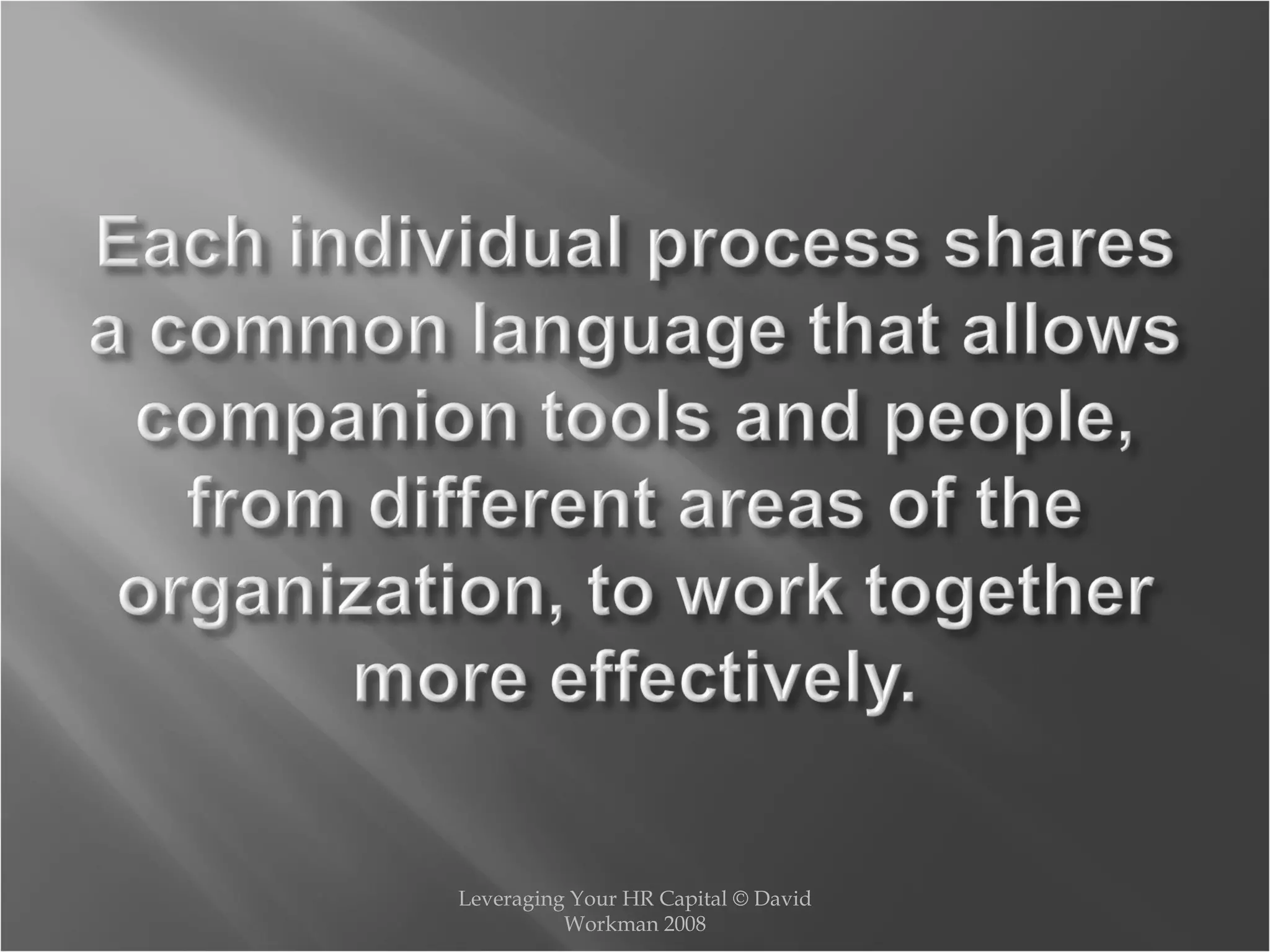 Leveraging Your HR Capital © David Workman 2008 
