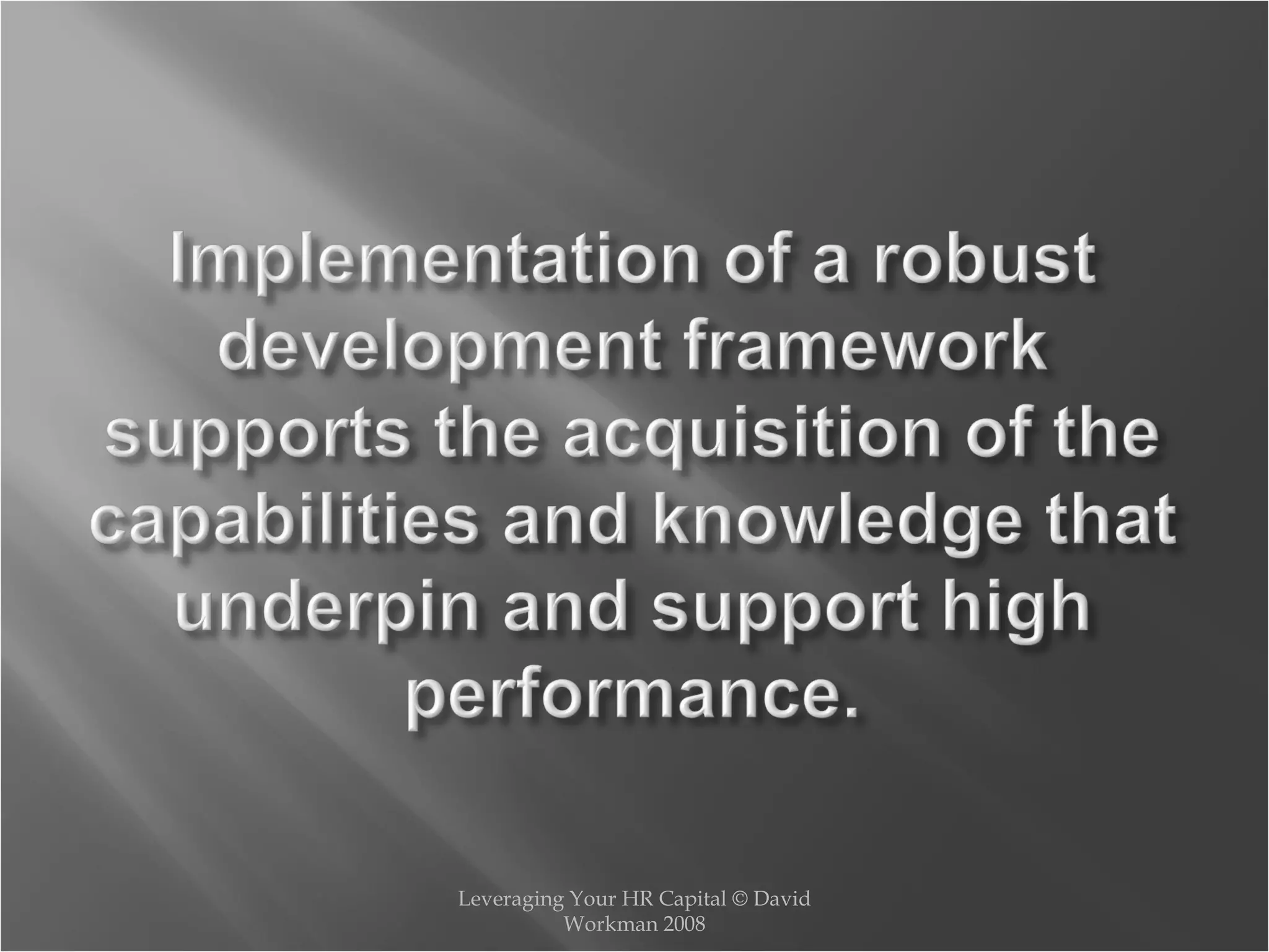 Leveraging Your HR Capital © David Workman 2008 