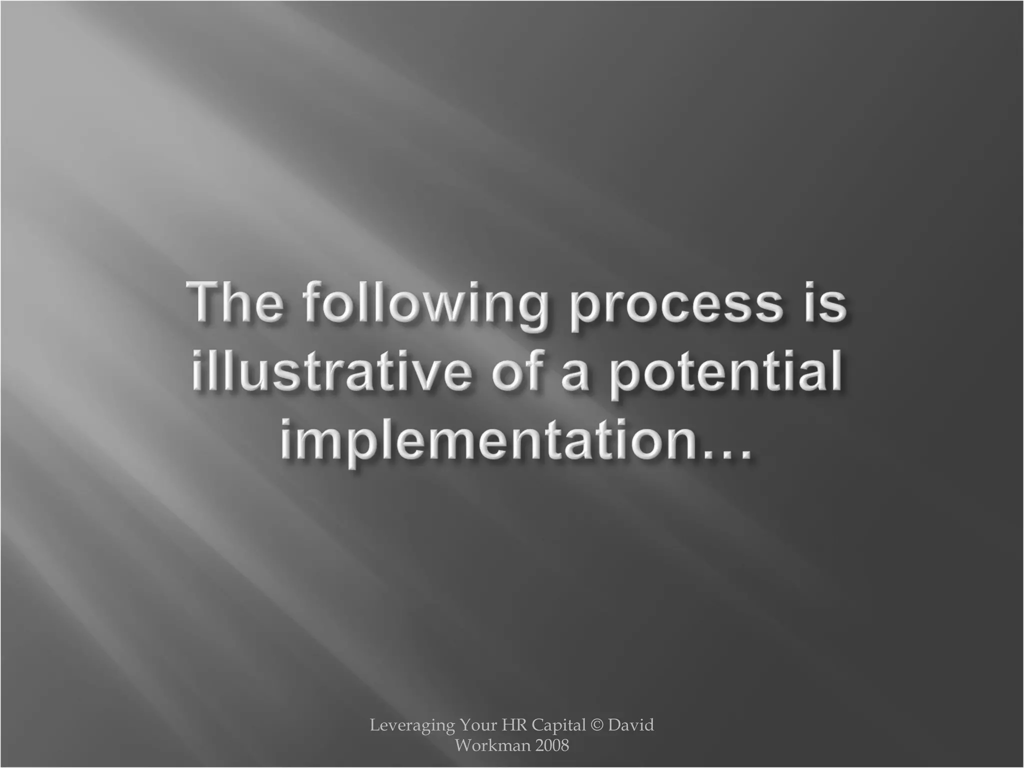 Leveraging Your HR Capital © David Workman 2008 